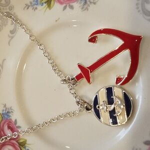 Plunder Red Anchor and Blue Charm Kids Necklace
